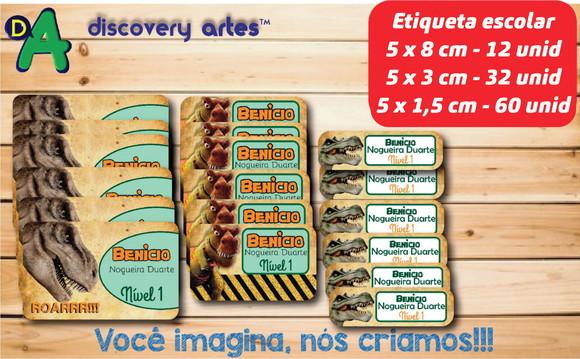 Etiqueta Escolar Dinossauro (104 Unidades)