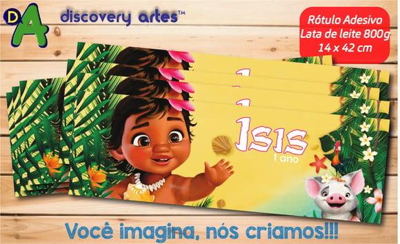 Rótulo Adesivo Lata de Leite Moana Baby (800g)
