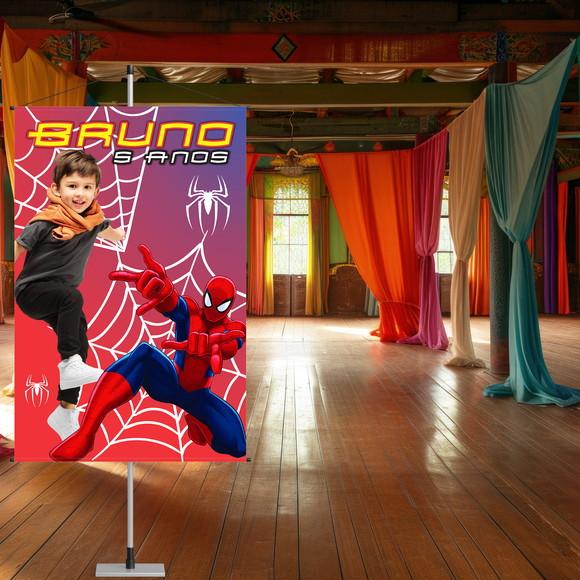 Banner Homem Aranha com Foto da Criança (para Uso Interno)