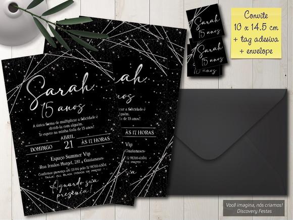 Convite Preto Debutante