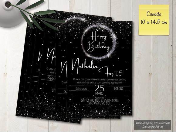 Convite Preto Debutante