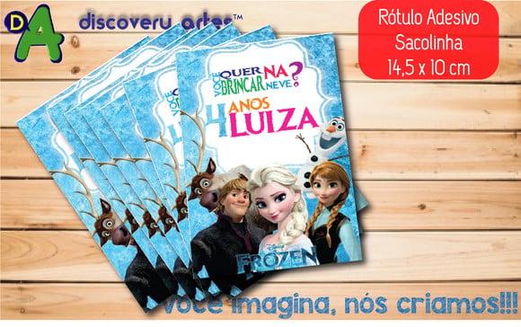 Rótulo Adesivo Sacola Frozen