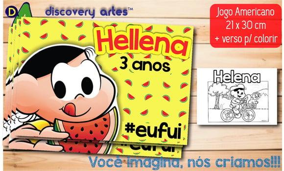 Jogo Americano Infantil Magali (descartável - Tamanho A4)