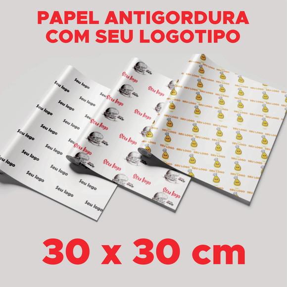 Papel Anti Gordura Personalizado com Logotipo (30 x 30 Cm)