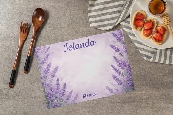 Jogo Americano Floral Lavanda Lilas(descartável)