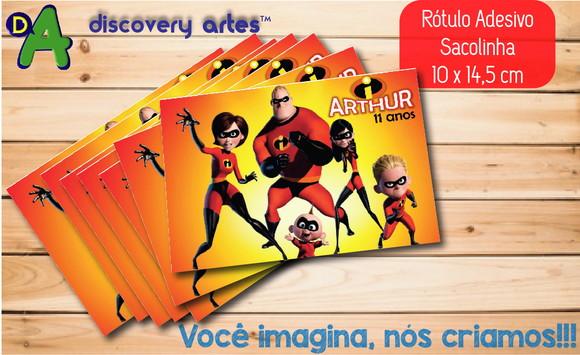 Rótulo Adesivo Sacola os Incríveis
