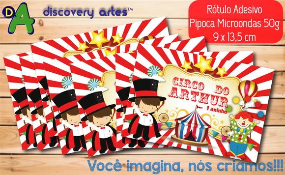 Rótulo Adesivo Pipoca de Microondas Circo