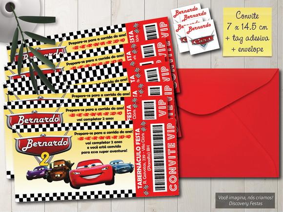 Convite Ingresso Carros