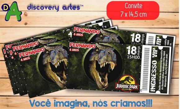 Convite Ingresso Jurassic Park