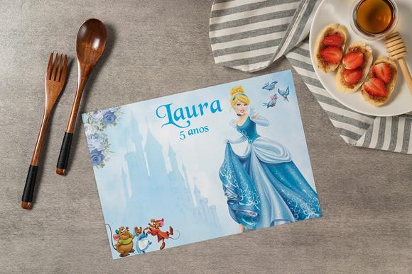 Jogo Americano Princesa Cinderela (descartável)