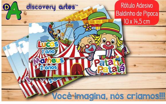 Rótulo Baldinho de Pipoca Patati Patata