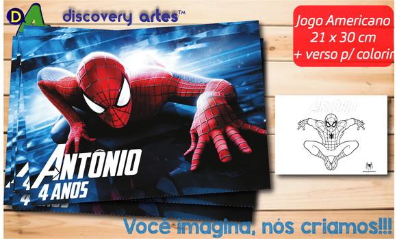 Jogo Americano Infantil Homem Aranha (descartável - Tam. A4)