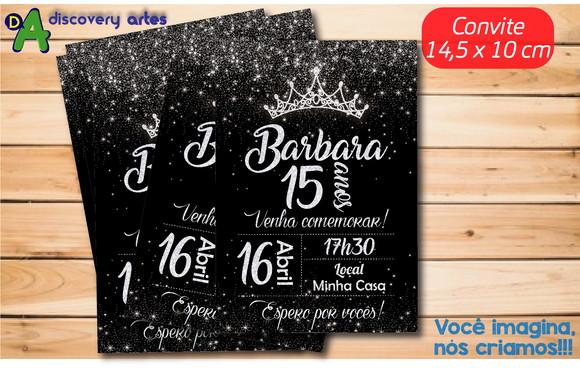 Convite Preto Debutante