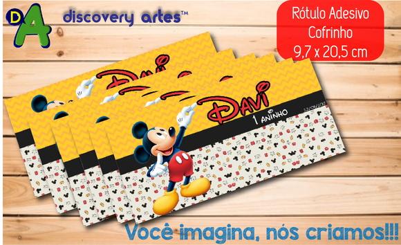 Rótulo Adesivo Cofrinho Mickey