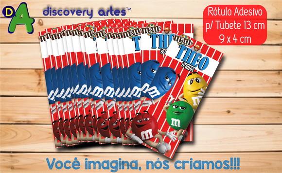 Rótulo Adesivo Tubete Tema M&m