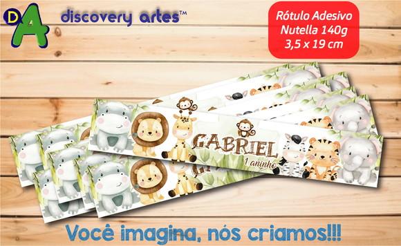 Rótulo Adesivo Nutella Safari Aquarela (140g)