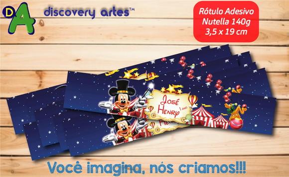 Rótulo Adesivo Nutella Circo do Mickey