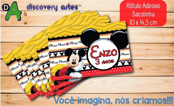 Rótulo Adesivo Sacola Mickey