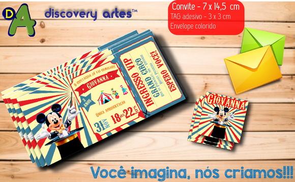 Convite Ingresso Circo do Mickey