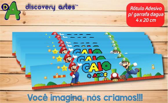 Rótulo Adesivo Garrafa D'água Super Mario Bros