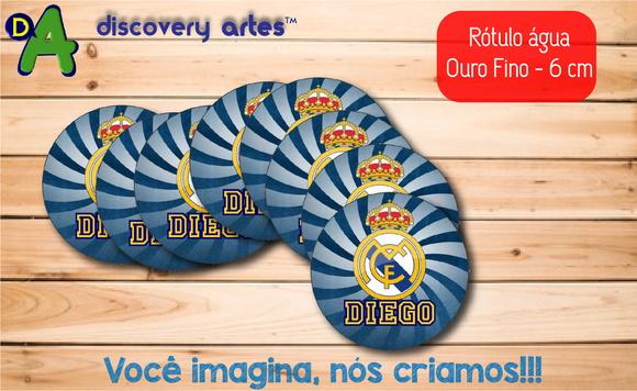 Rótulo Adesivo Água Ouro Fino Real Madrid