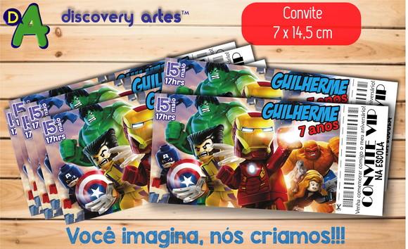 Convite Ingresso Lego Marvel