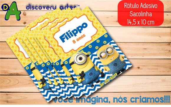 Rótulo Adesivo Sacola Minions