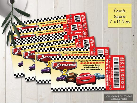 Convite Ingresso Carros