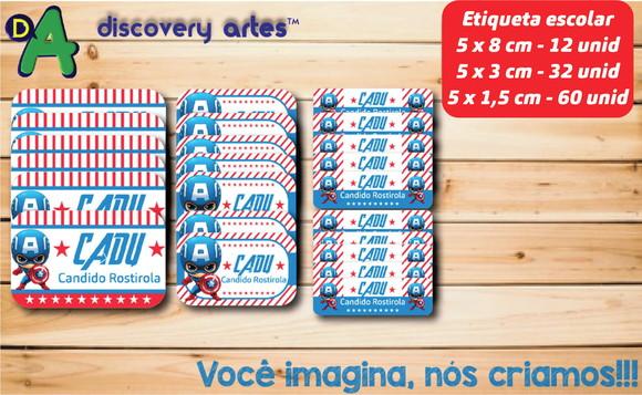 Etiqueta Escolar Capitão America (104 Etiquetas)