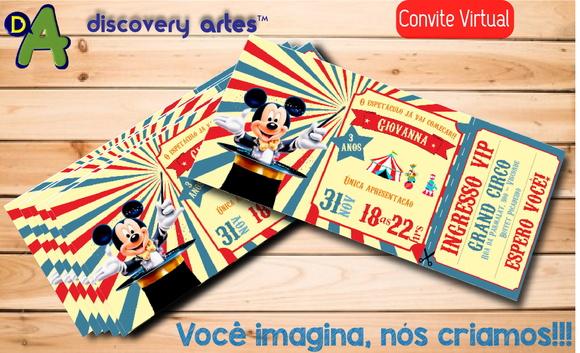 Convite Ingresso Digital Circo do Mickey