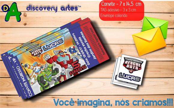 Convite Ingresso Transformers Rescue Bots