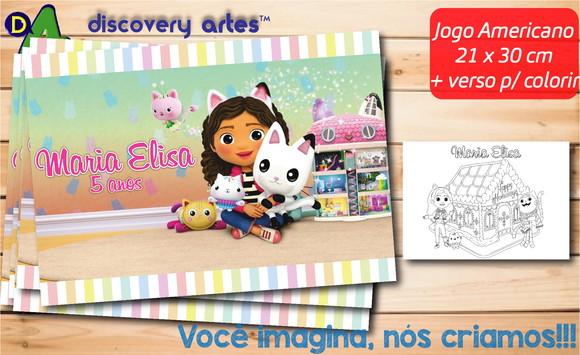 Jogo Americano Infantil a Casa Mágica da Gabby (tamanho A4)