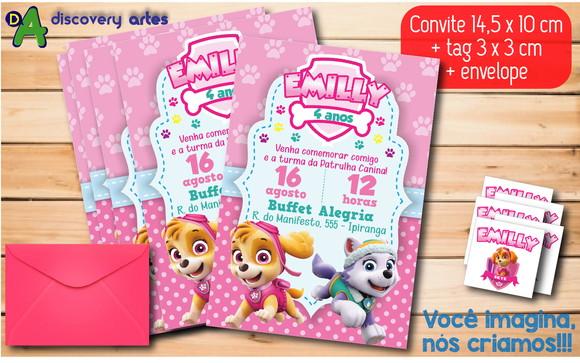 Convite Patrulha Canina Skye e Everest
