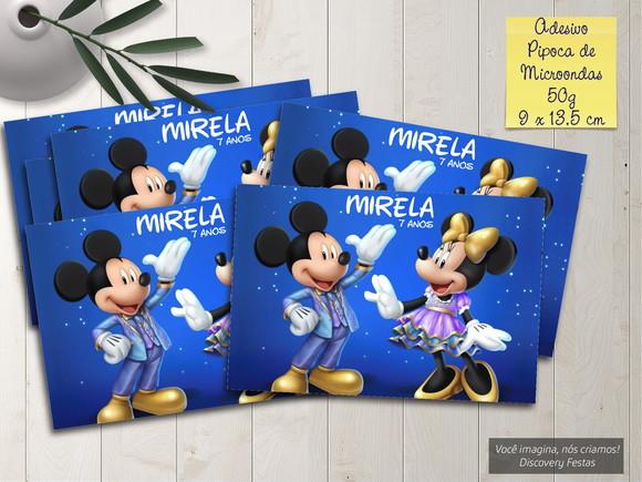 Rótulo Adesivo Pipoca de Microondas Mickey 50 Anos