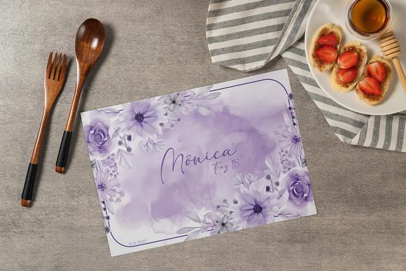 Jogo Americano Floral Lilas (descartável)