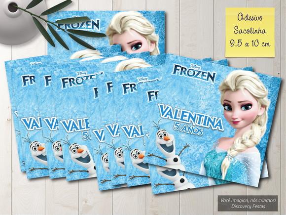 Rótulo Adesivo Sacolinha Frozen