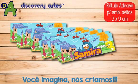 Rótulo Adesivo Ovitos Galinha Pintadinha