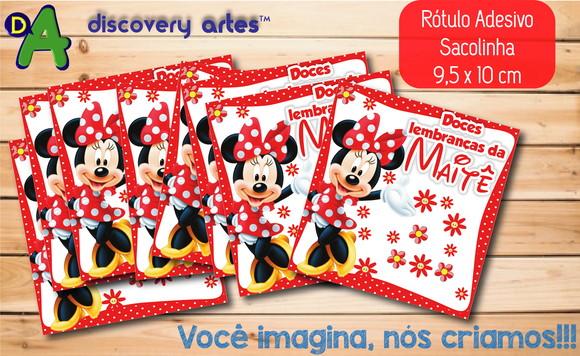 Rótulo Adesivo Sacola Minnie Vermelha