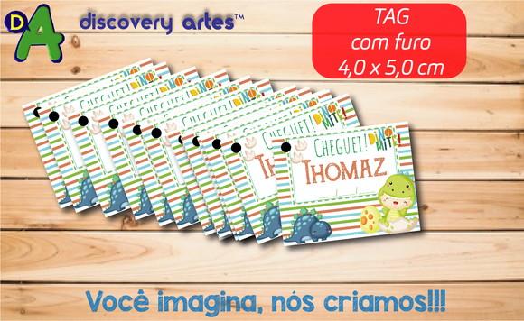 Tag com Furo Dino Baby