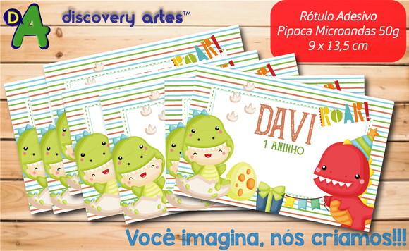Rótulo Adesivo Pipoca de Microondas Dino Baby