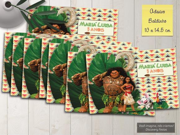 Rótulo Adesivo Baldinho Moana