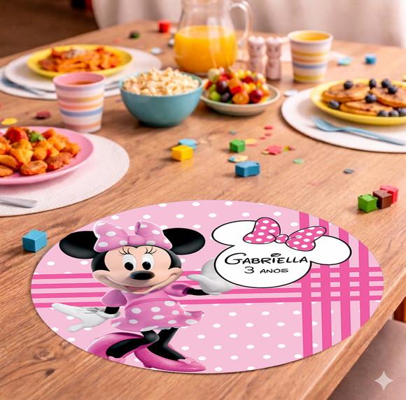 Sousplat Redondo Minnie Rosa (descartável)