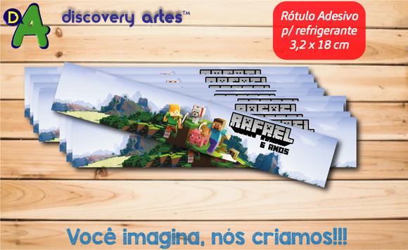 Rótulo Adesivo Refrigerante Minecraft