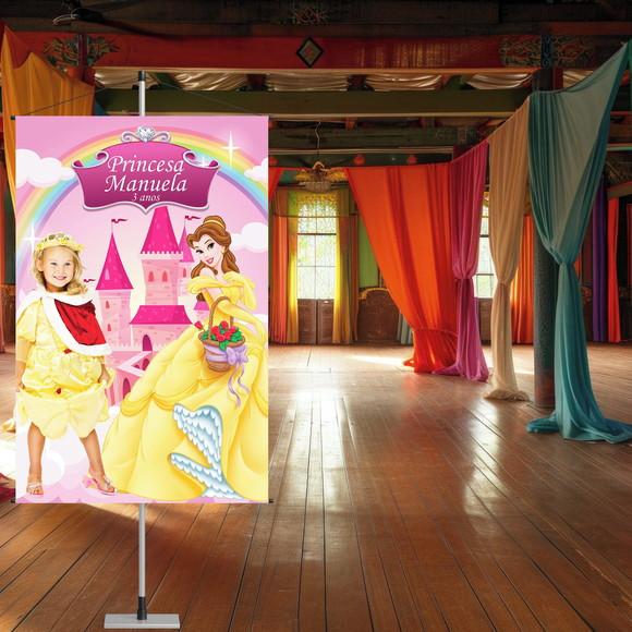 Banner Princesa Bela com Foto da Criança