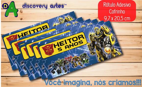 Rótulo Adesivo Cofrinho Transformers
