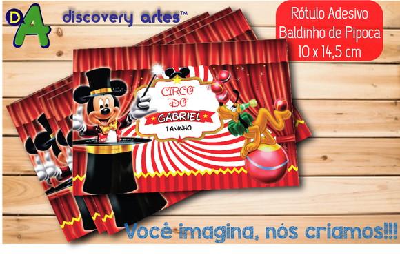 Rótulo Baldinho de Pipoca Circo do Mickey