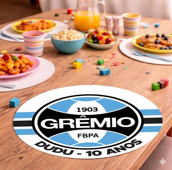 Sousplat Redondo Time de Futebol Gremio (descartável)