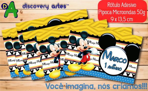 Rótulo Adesivo Pipoca de Microondas Mickey