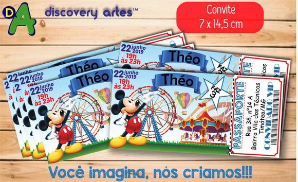 Convite Ingresso Parque do Mickey