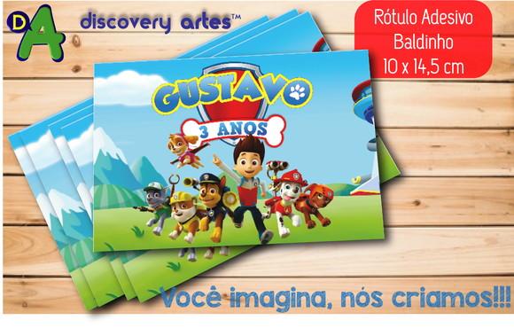 Rótulo Adesivo Baldinho de Pipoca Patrulha Canina